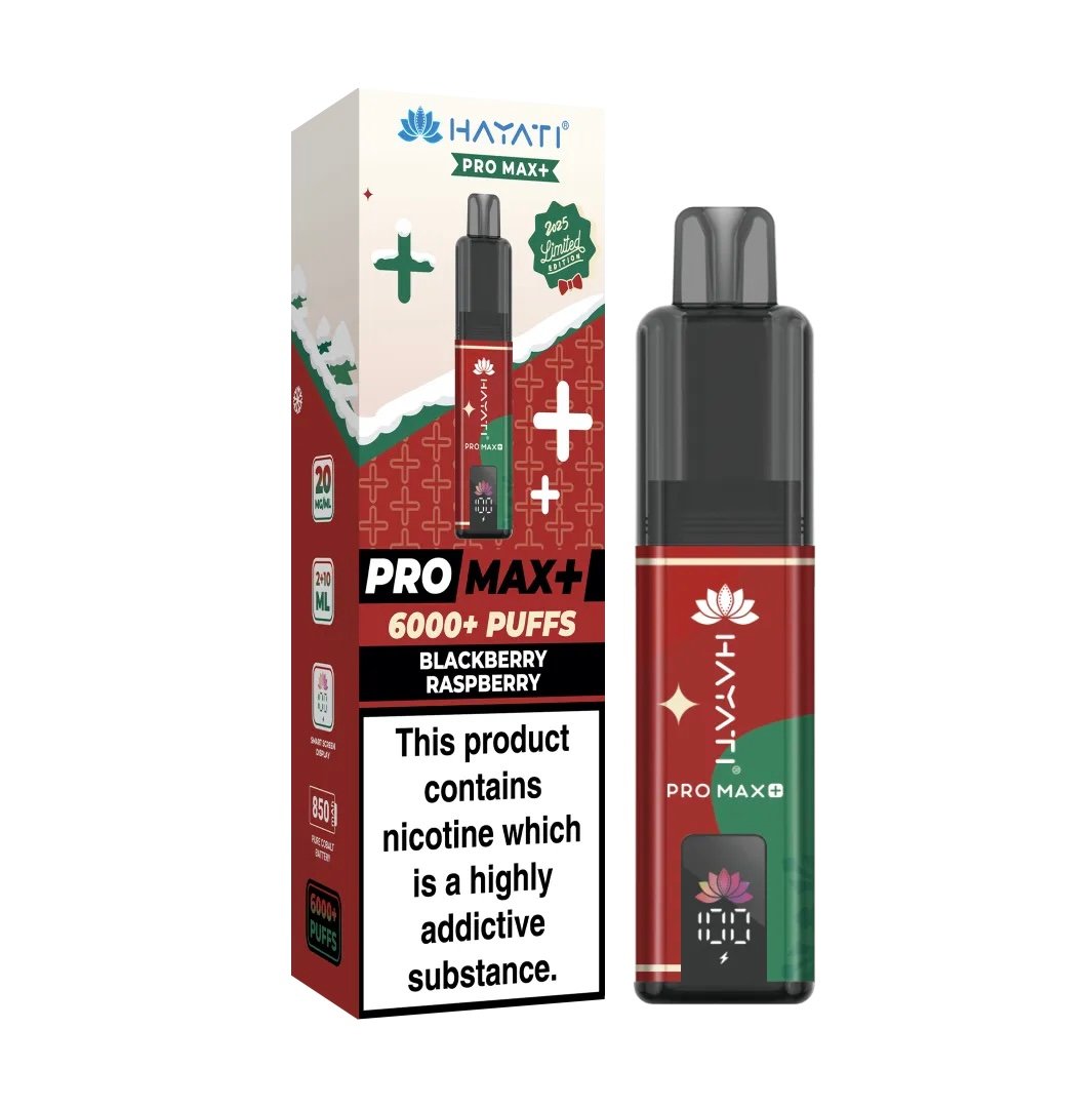 BLACKBERRY RASPBERRY HAYATI PRO MAX+ 6000 PUFFS KIT CHRISTMAS EDITION 1 BLACKBERRY RASPBERRY HAYATI PRO MAX+ 6000 PUFFS KIT CHRISTMAS EDITION