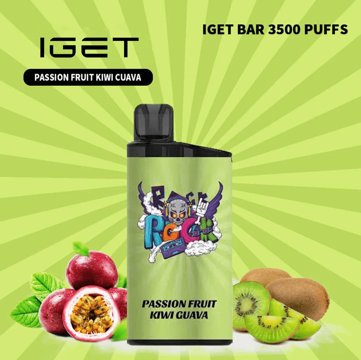 IGET Bar 3500 Puffs Passion Fruit Kiwi Guava 1 IGET Bar 3500 Puffs Passion Fruit Kiwi Guava